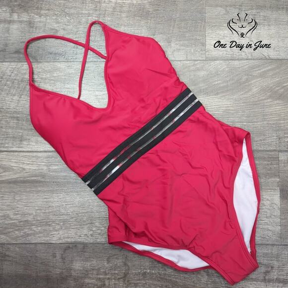 Cillet V Neck Mesh One Piece Swimsuit Size L - Picture 1 of 5